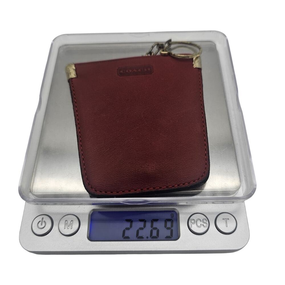 Vintage Coach Leather Squeeze Key Coin Purse Red Key Pouch - Picture 12 of 12